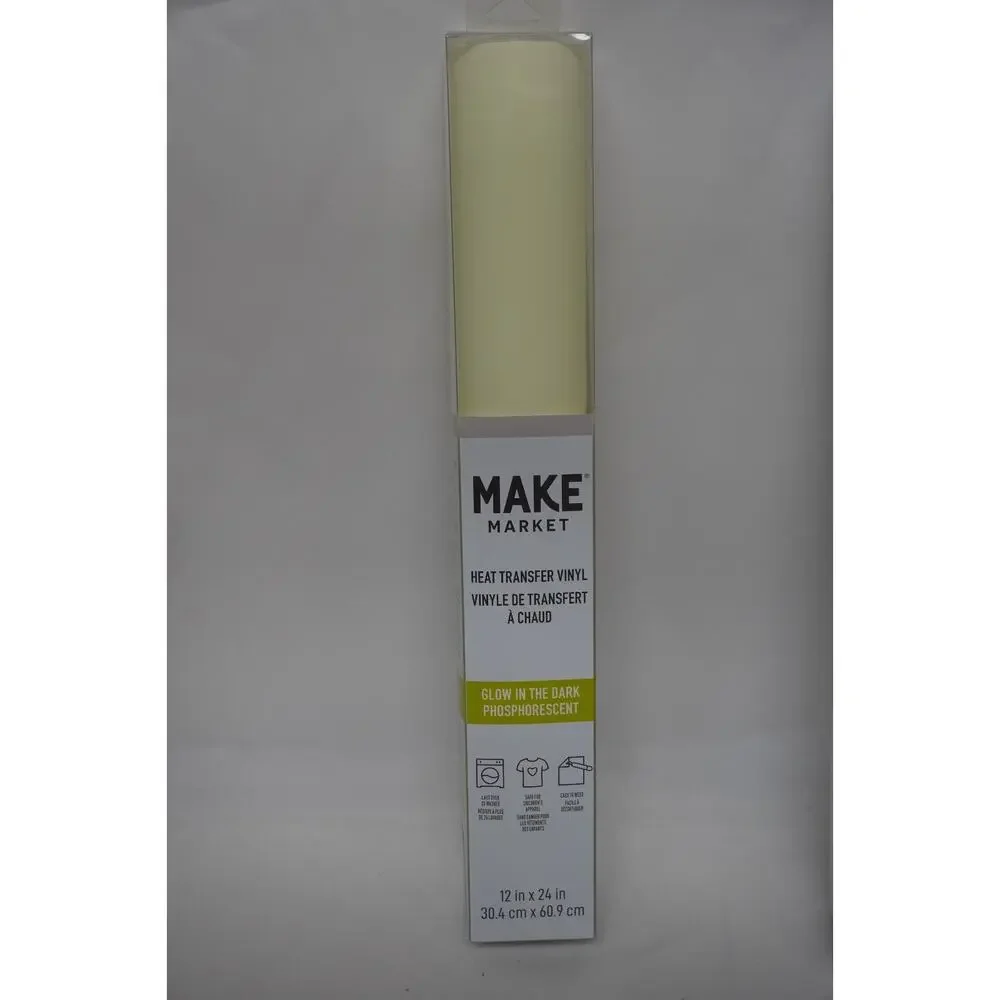 Make Market Heat Transfer Vinyl Phosphorescent Glow InThe Dark Holographic Green